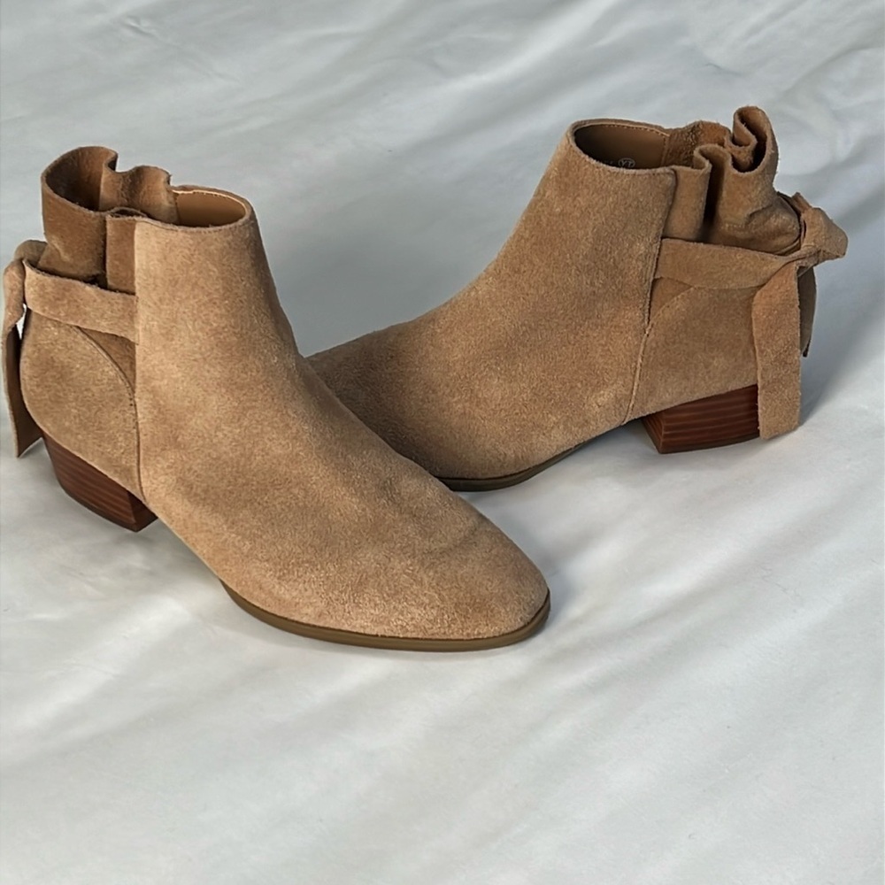 Aerosoles Tan Suede Crosswalk Ankle Boots